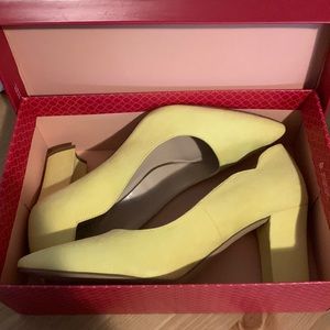 Pastel Yellow Block Heels